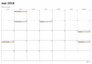 Exemple de calendrier mensuel